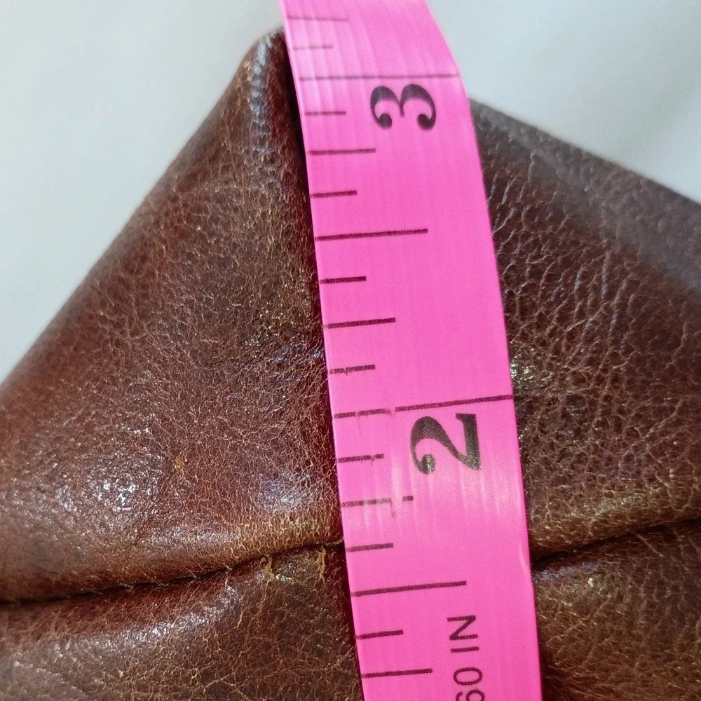 Brown Leather Star Applique Crossbody Messenger Bag Boho Distressed By Dorthea‎